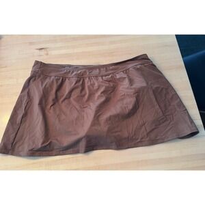 Lands End Skirt Swim Cover Up Skirt Brown 18W Lined‎ Nylon Spandex Beach Summer